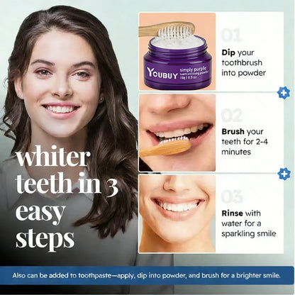 Brightening Powder - Conceals Stains, No Sensitivity - Enamel-Safe Toothpaste Whitening Powder for Coffee, Tea, Food, Wine, and Tobacco Stains.