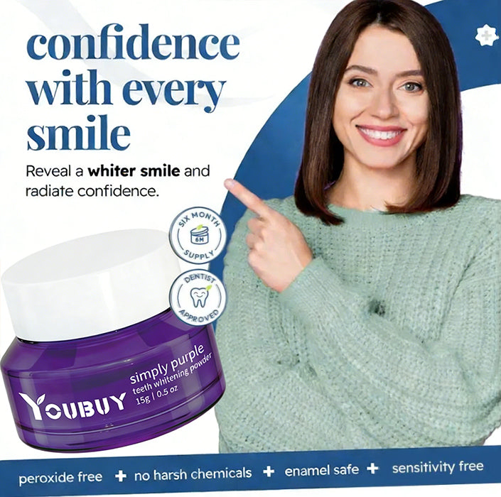 Brightening Powder - Conceals Stains, No Sensitivity - Enamel-Safe Toothpaste Whitening Powder for Coffee, Tea, Food, Wine, and Tobacco Stains.
