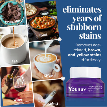 Brightening Powder - Conceals Stains, No Sensitivity - Enamel-Safe Toothpaste Whitening Powder for Coffee, Tea, Food, Wine, and Tobacco Stains.